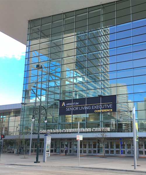 The Colorado Convention Center beckons attendees of Argentum's Senior Living Executive Conference.