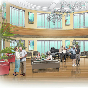 The proposed interior of Autumn at Brandon is depicted in this artist's rendering.