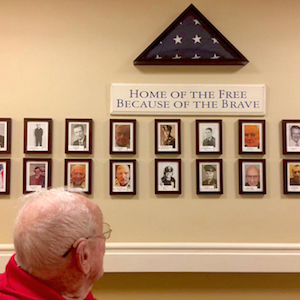 Blue Sage Pointe's new Wall of Valor honors residents who have served in the U.S. Armed Forces.