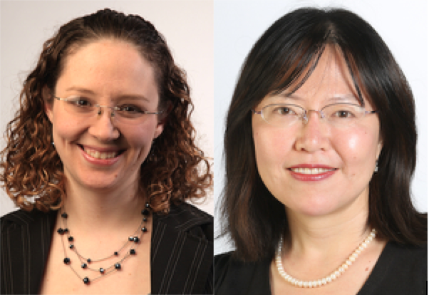 Emily Hunter, PhD, left, and Cindy Wu, PhD