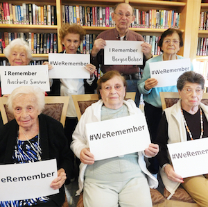 Residents of Gurwin Jewish-Fay J. Lindner Residences participate in the #WeRemember campaign.