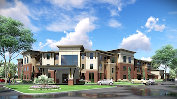 An artist's rendering depicts Heartis Village Orland Park, being developed by Caddis.