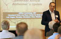 Jeffrey Cummings, M.D., speaks to attendees of Silverado's annual conference on brain health.
