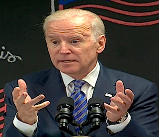 Vice President Joe Biden makes a point while discussing the final overtime rule.