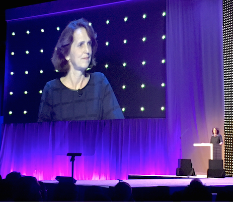 LeadingAge President and CEO Katie Smith Sloan addresses attendees of the opening general session.