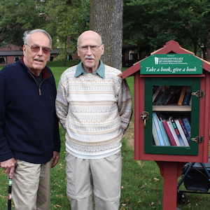 Covenant Village of Golden Valley residents Emery Erickson and Dick Davideit built the library.