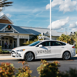 A Voyage taxi awaits a passenger in The Villages, Florida. (Luke Beard, Voyage)