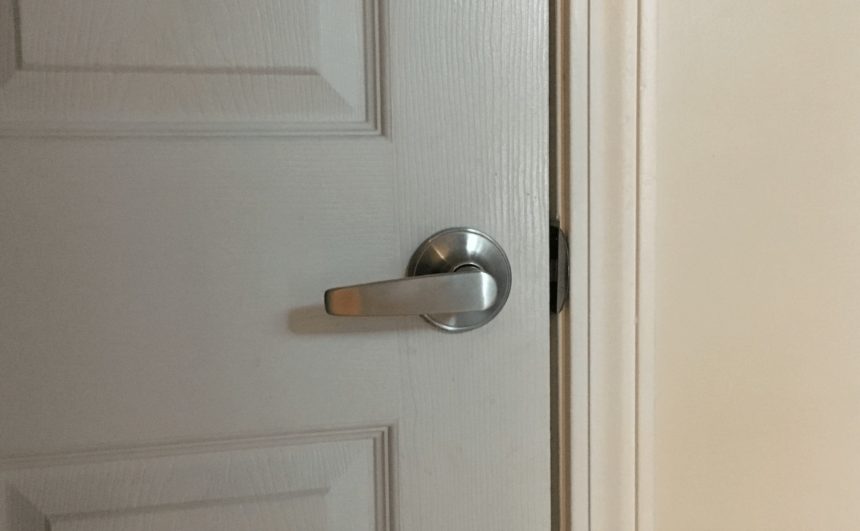 close up of door handle