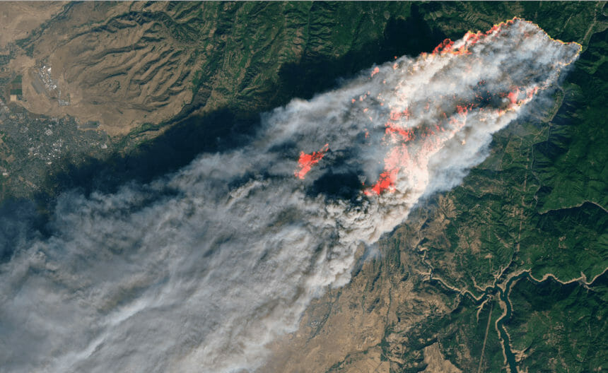 Large fire burning in California.