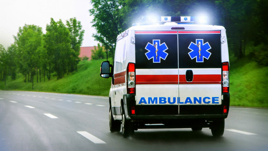 ambulance on a road