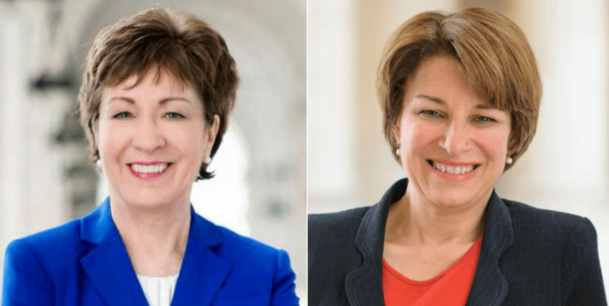 Senators Susan Collins and Amy Klobuchar