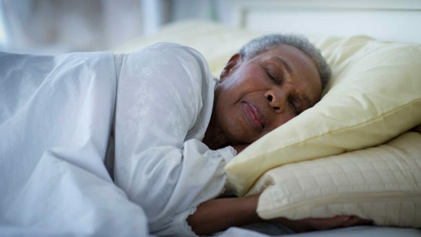 black older woman sleeping
