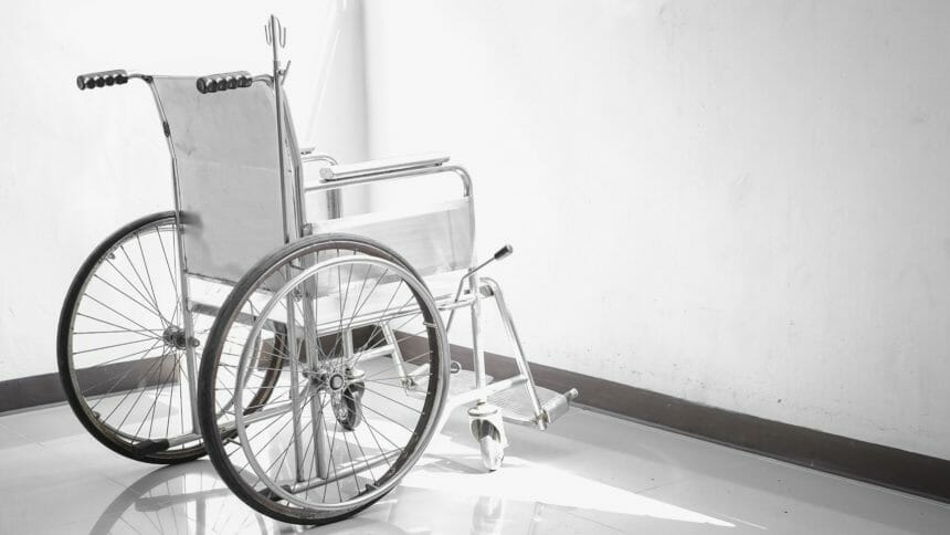 Wheelchair Against White Background