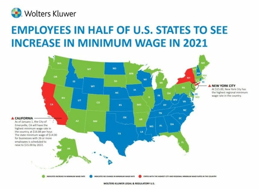 Minimum wage map 2021