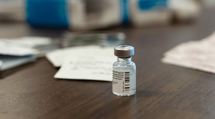 vial of COVID-19 vaccine