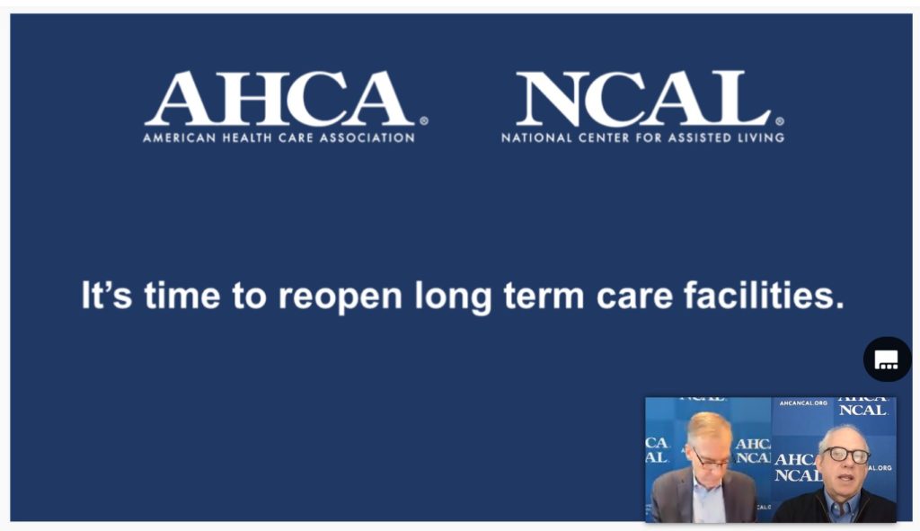 AHCA/NCAL slide with Mark Parkinson and Dr. Gifford hedshots