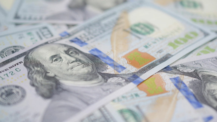 close-up of 100 dollar bills