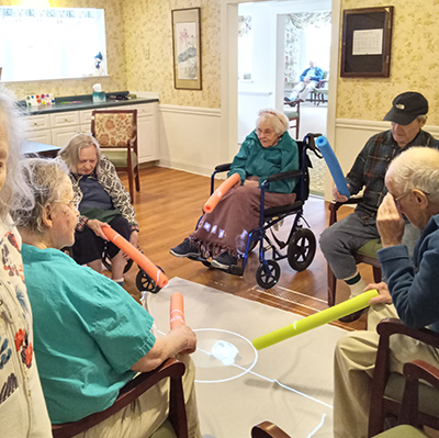 Residents playing with Magic Table