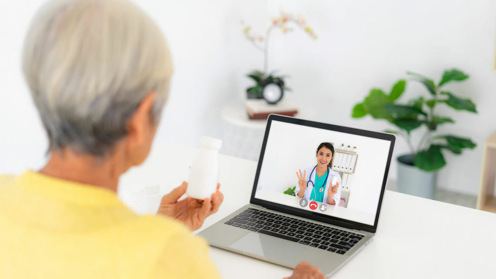 older woman in telehealth appointment