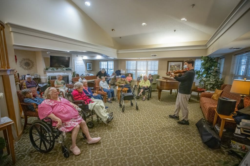 Residents in an assisted living community.