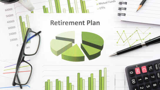 Retirement plan chart and portfolio.