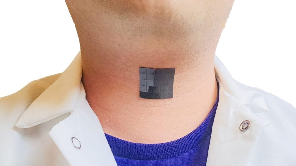 Tiny throat patch turns muscle movement into speech for seniors with speaking disorders