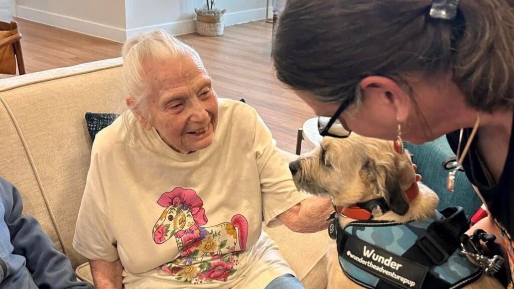 Wunder the Adventure Pup makes fast friends at retirement community